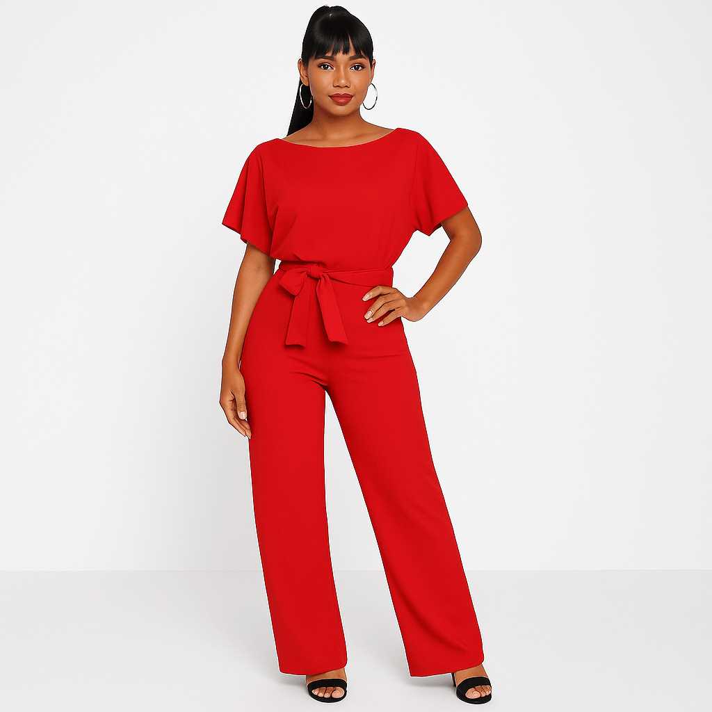 Dames Jumpsuit met Strik Taille – Moeiteloze Stijl in Één Stuk