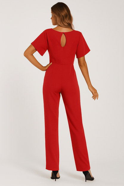 Dames Jumpsuit met Strik Taille – Moeiteloze Stijl in Één Stuk