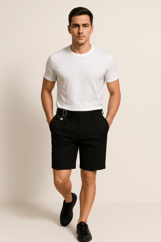Herren Plissee-Shorts mit seitlichen Schnallen | Un style d'été plus élégant