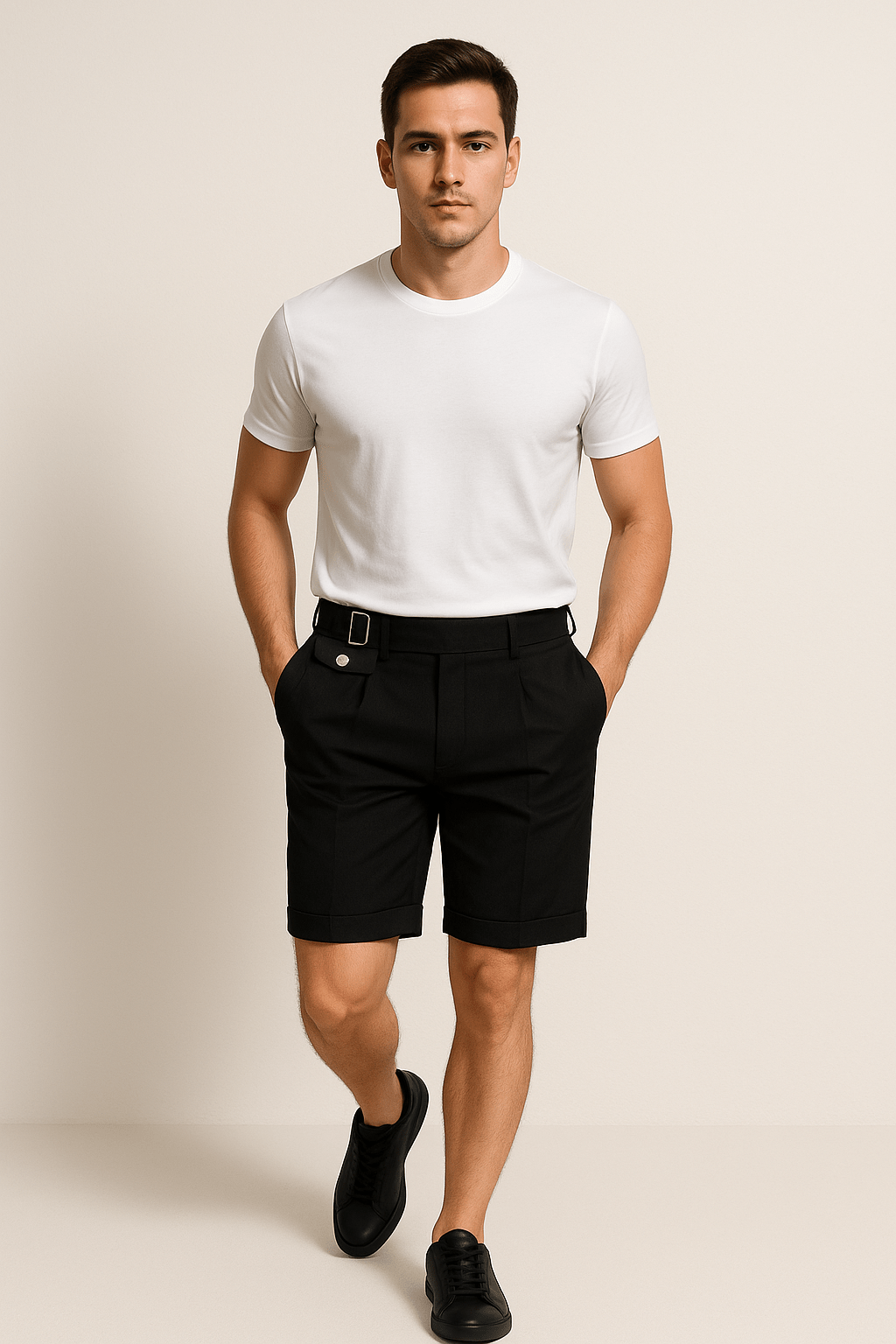 Hommes Plissé Shorts avec Zijklikken | Slimme Style d'été