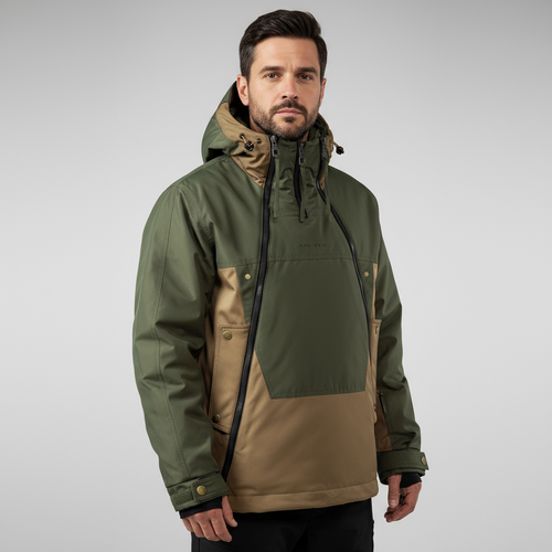 Herren Winter Zip-Jacke mit abnehmbarem Kapuzen – Warmer gepolsterter Mantel für kaltes Wetter