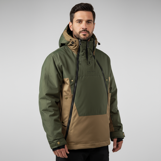Herren Winter Zip-Jacke mit abnehmbarem Kapuzen – Warmer gepolsterter Mantel für kaltes Wetter