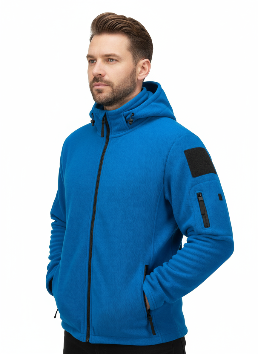 Herren Fleece-gefütterte Kapuzenjacke – Manteau d'hiver plus chaud pour le confort au quotidien