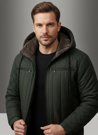 Veste d'hiver pour hommes – Veste à capuche thermoisolée pour les températures plus humides