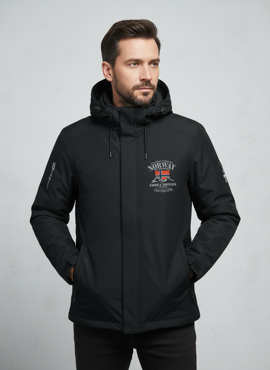 Veste à capuche drapeau norvégien pour hommes – Lässige Frühling &amp; Herbst Oberbekleidung