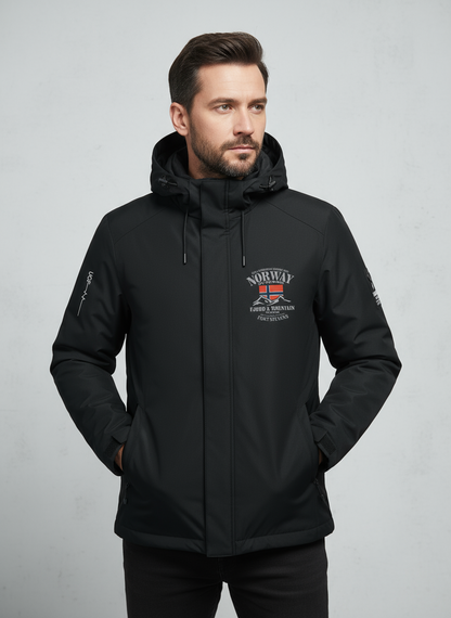 Veste à capuche drapeau norvégien pour hommes – Lässige Frühling &amp; Herbst Oberbekleidung