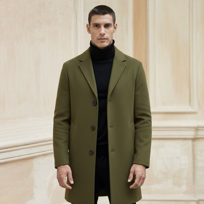 Kirk | Langer Baumwollmantel – Manteau décontracté plus élégant pour l'étiquette et le manteau formel