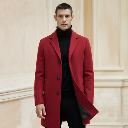 Kirk | Langer Baumwollmantel – Manteau décontracté plus élégant pour l'étiquette et le manteau formel