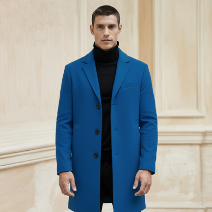 Kirk | Langer Baumwollmantel – Manteau décontracté plus élégant pour l'étiquette et le manteau formel