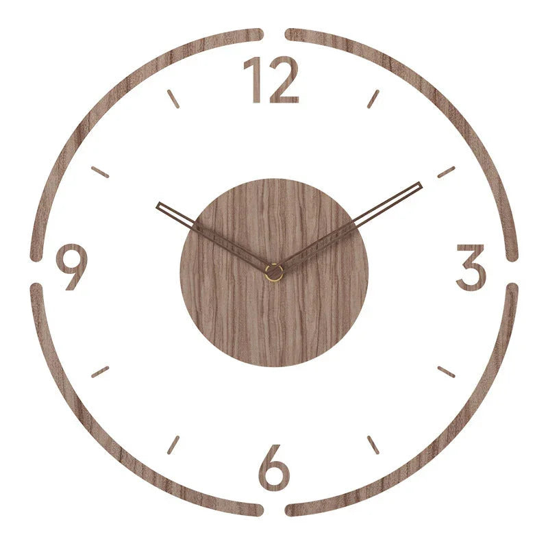 Holz Wanduhr - Design minimaliste - Lautloses Uhrwerk