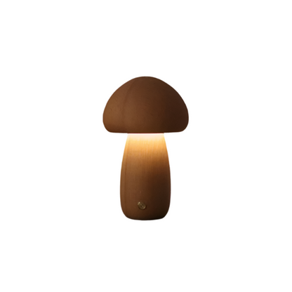 Lampe de table LED en bois en forme de champignon, rechargeable et tactile, pour la maison