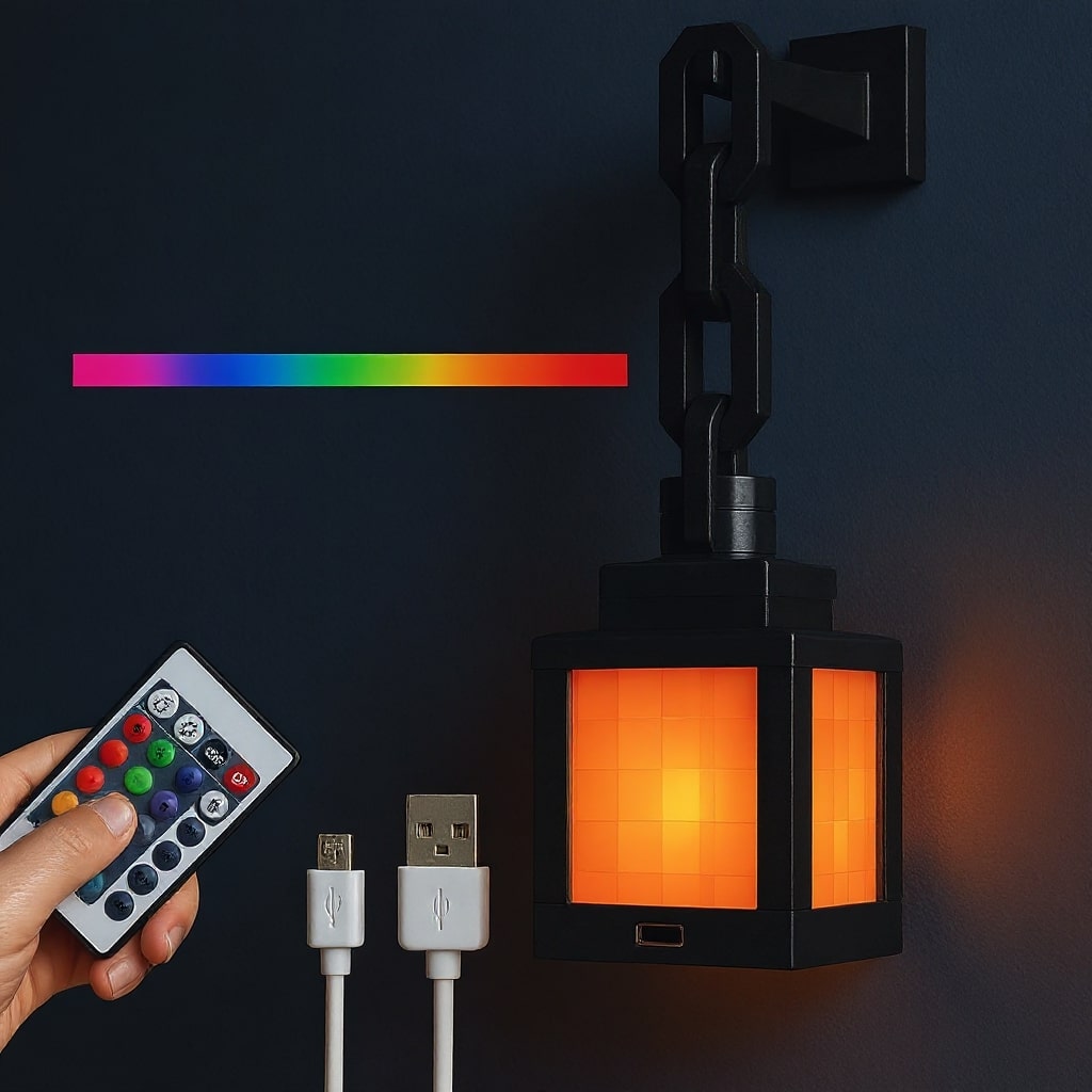 Minecraft Lampe | Drahtlose Tischlampe | Nachttischlampe | Innenwandleuchte | Pixellicht