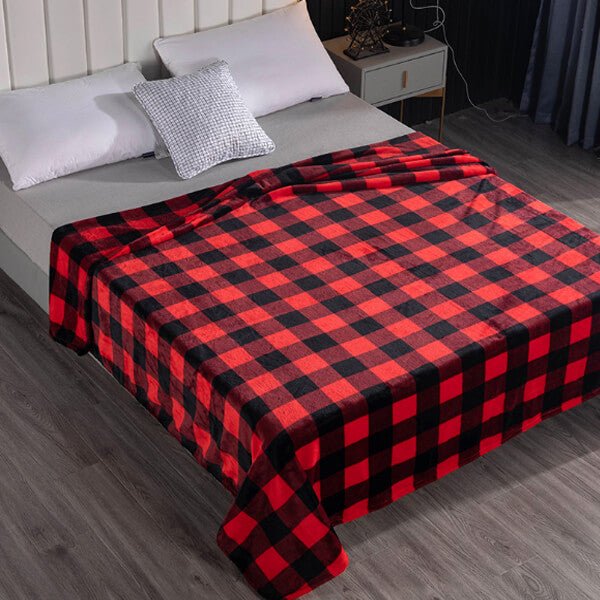 Cozy Plaid Throw Blanket for Sofa and Bed - Soft and Warm
