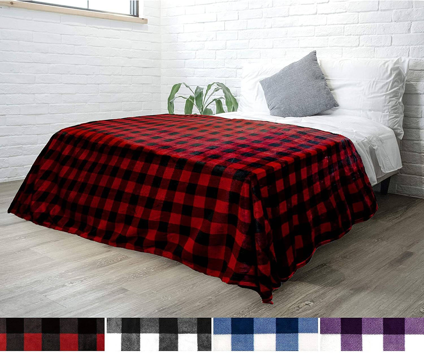 Cozy Plaid Throw Blanket for Sofa and Bed - Soft and Warm