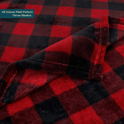 Cozy Plaid Throw Blanket for Sofa and Bed - Soft and Warm