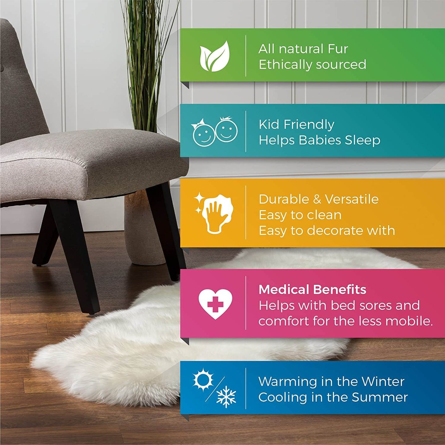 Tapis de couloir luxueux en fausse peau de mouton pour la décoration du couloir et de la chambre