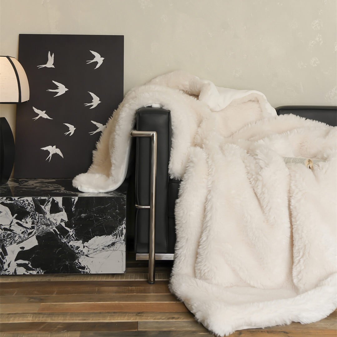 Plaid en laine douce et luxueuse pour canapé, salon et chambre à coucher