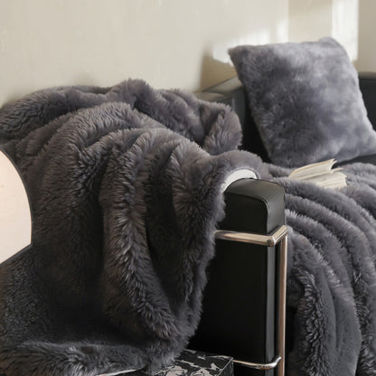 Plaid en laine douce et luxueuse pour canapé, salon et chambre à coucher