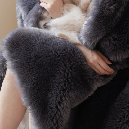 Plaid en laine douce et luxueuse pour canapé, salon et chambre à coucher