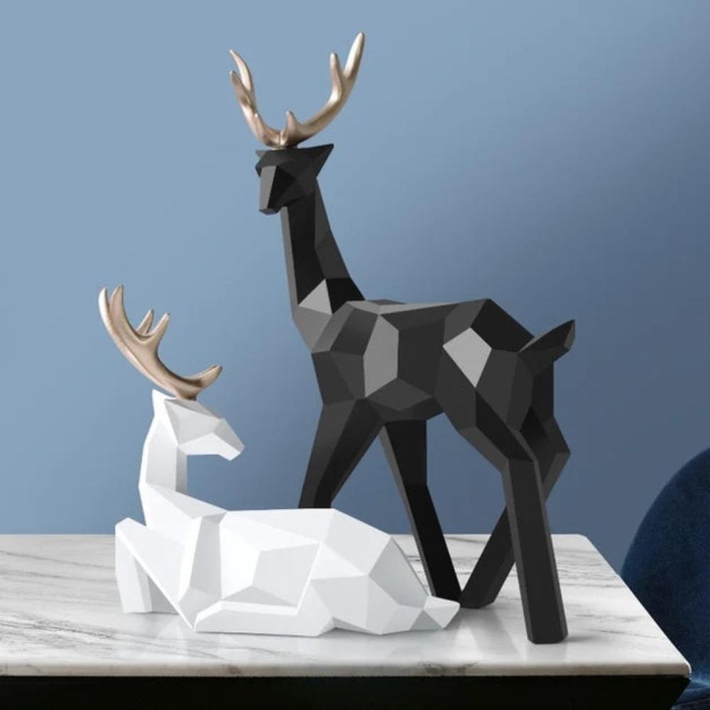 Stylish Geometric Deer Statue - Modern Home Decor Accent Piece