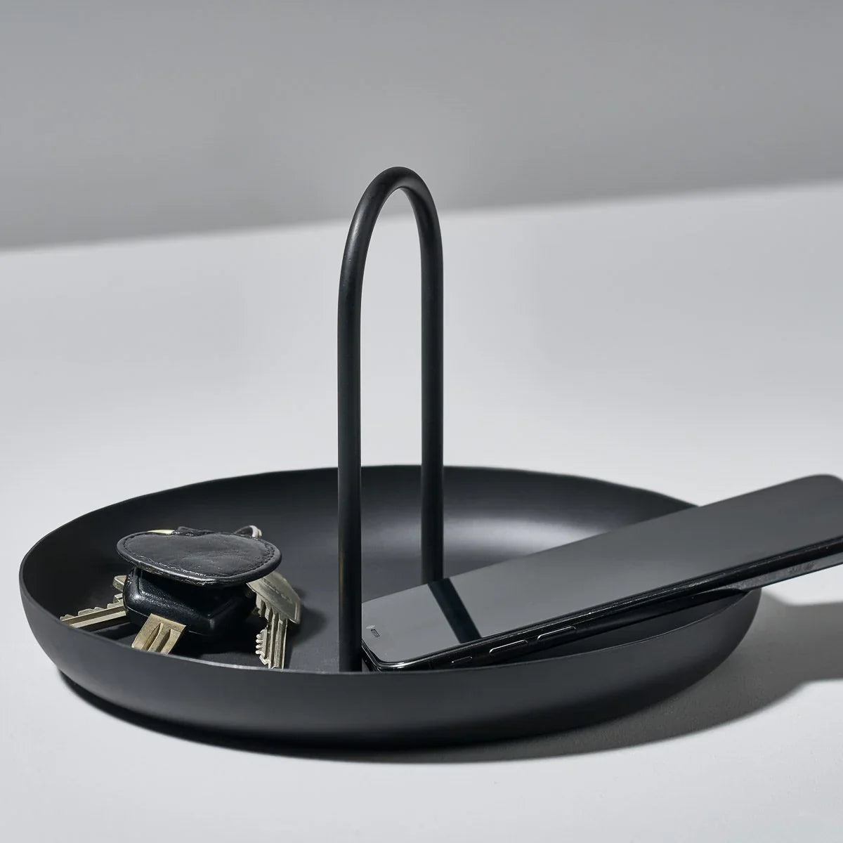 Stilvoller runder Aufbewahrungstablett-Organizer für Zuhause und Büro