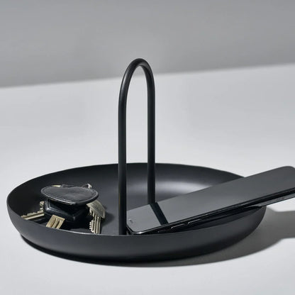 Stilvoller runder Aufbewahrungstablett-Organizer für Zuhause und Büro