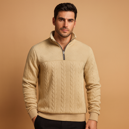 Herren Viertelzip-Pullover – Lässige Passform et zeitloser Stil