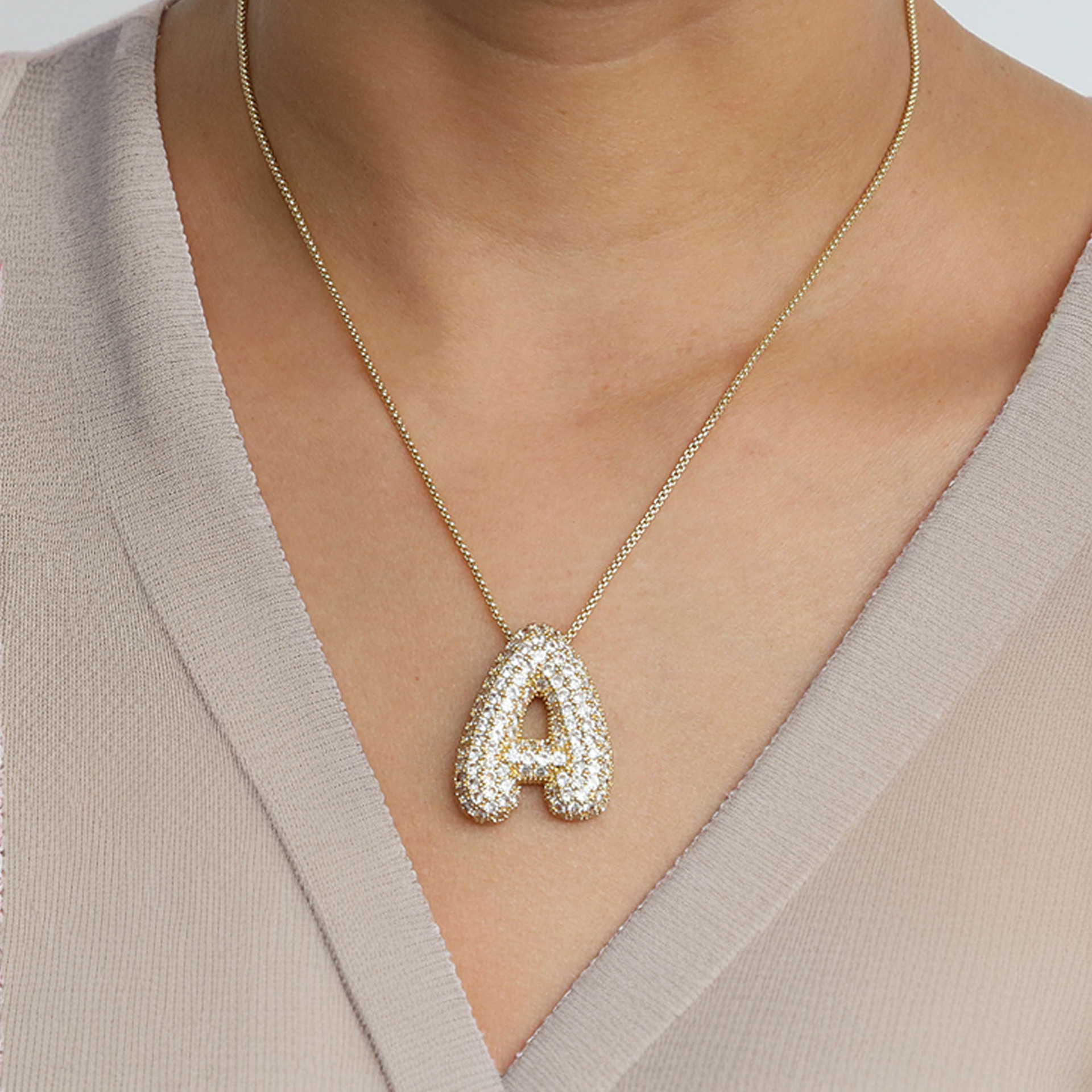 Esme - Bubble Initial Diamond Necklace — designed to inspire your lifestyle.