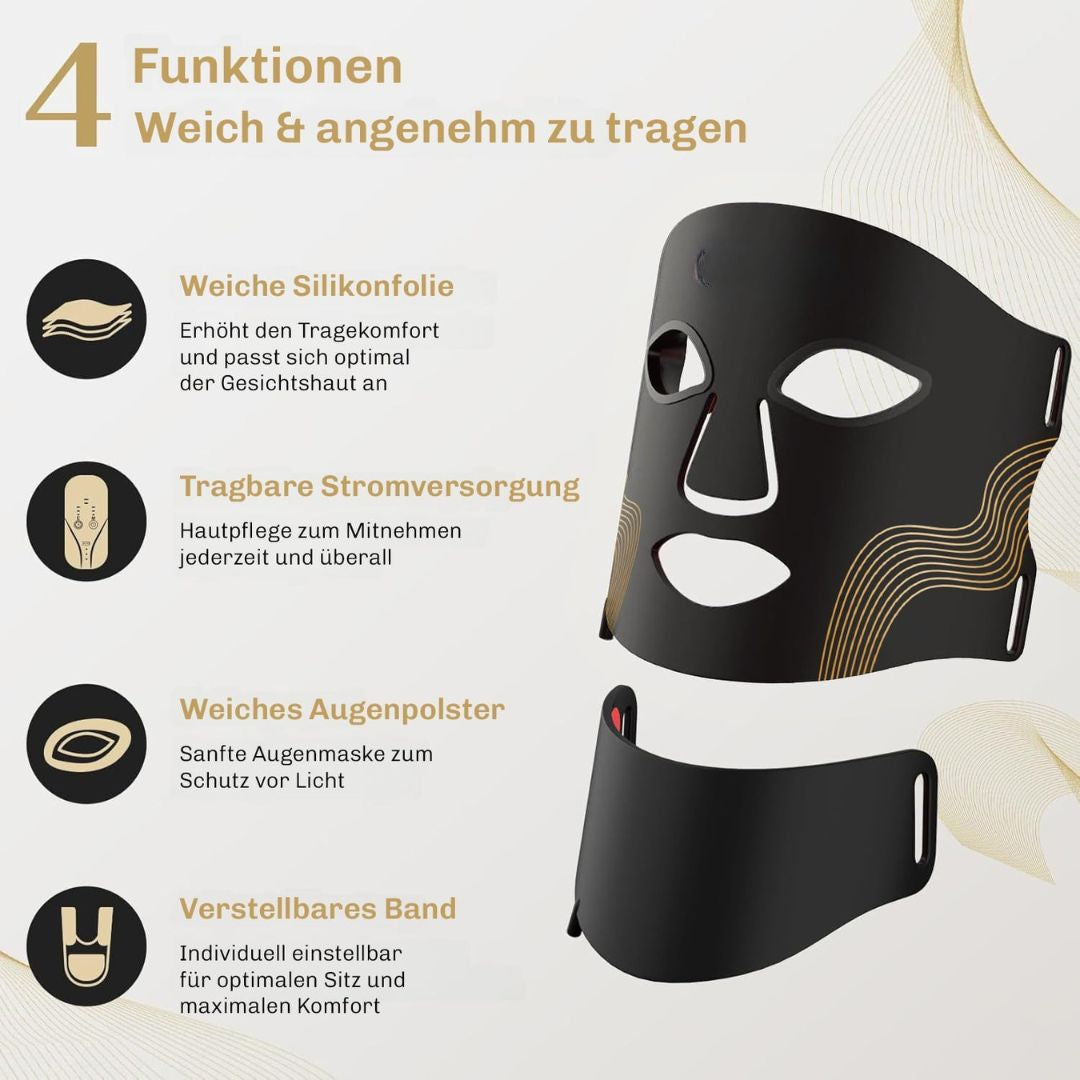 Rote Lichtmaske | LED-Gesichtsmaske | Hautlichttherapie | SkinGlow