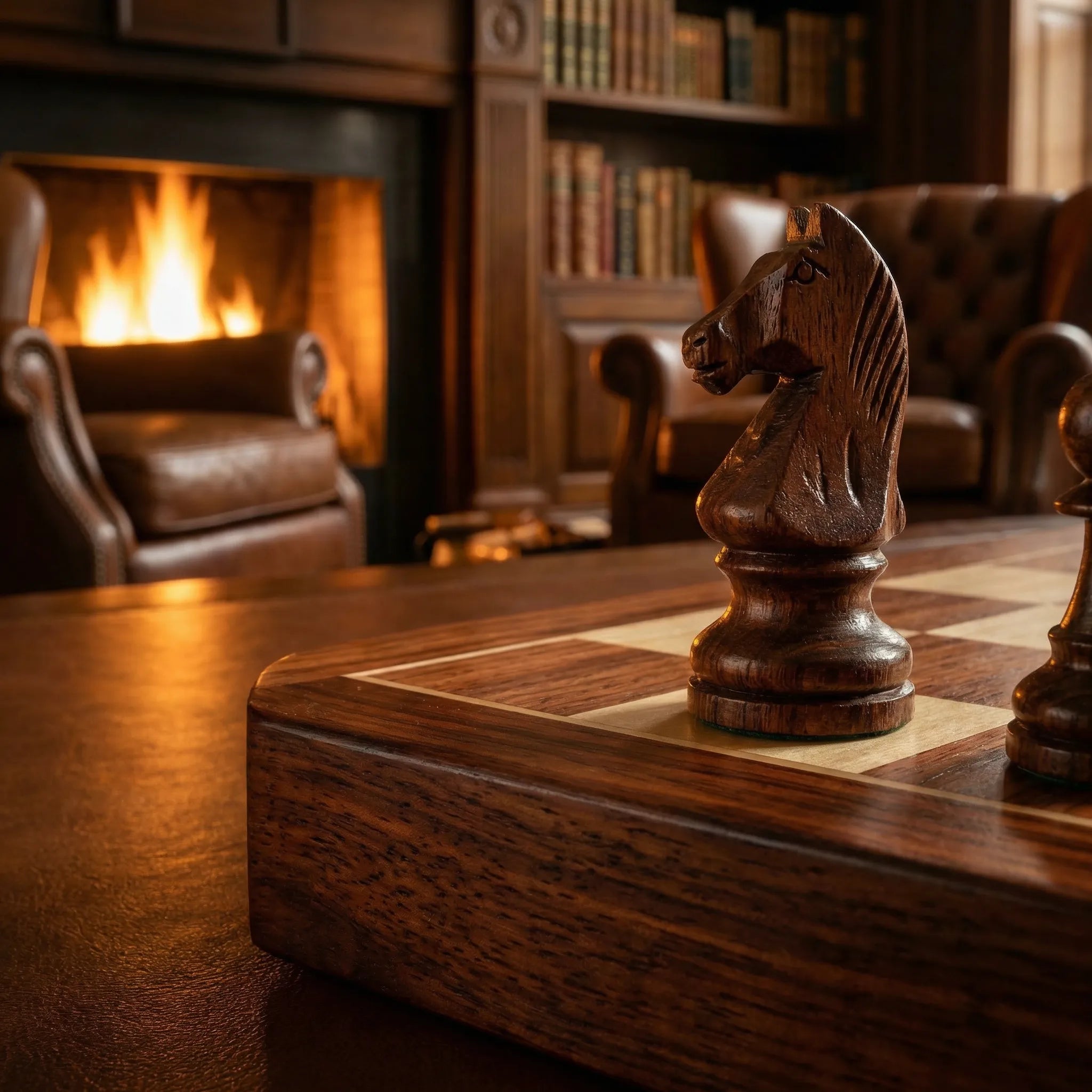 Holz-Schachset | Schachbrett mit Schachfiguren | Faltbar & Tragbar | RoyalBrett