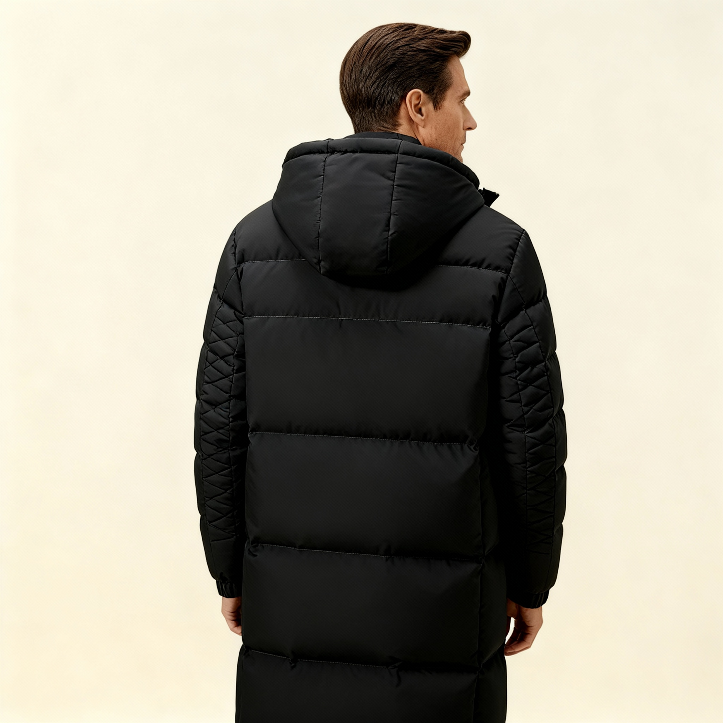 Herren Langer Puffer Parka Hiver