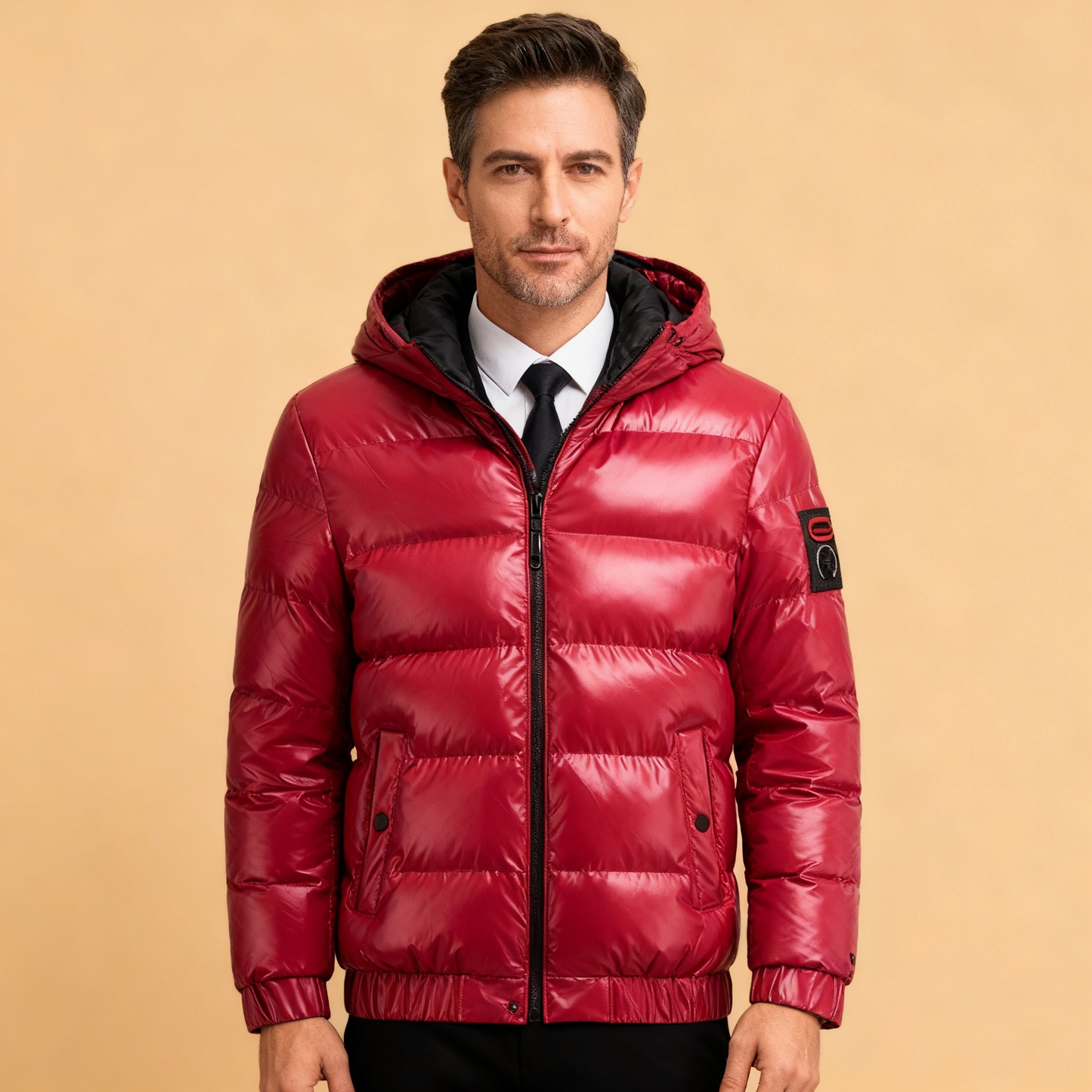 Winddichte Herren-Pufferjacke – Gestepptes, isoliertes Obermaterial