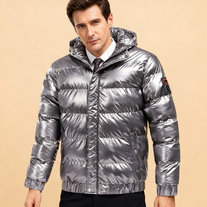Winddichte Herren-Pufferjacke – Gestepptes, isoliertes Obermaterial