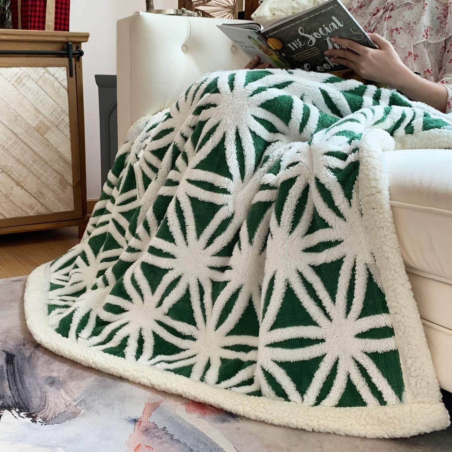 Couverture polaire douce Sherpa - Couverture de lit douillette et moelleuse pour un confort optimal