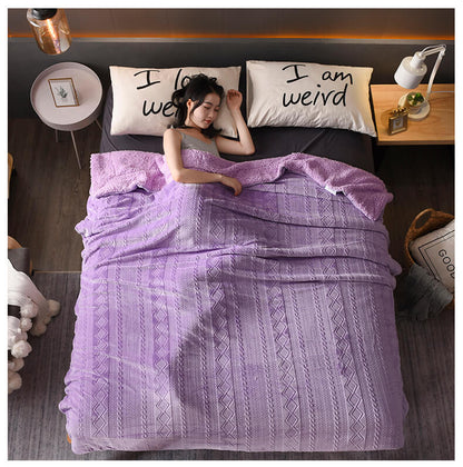 Couverture polaire sherpa douce et moelleuse, format double/queen