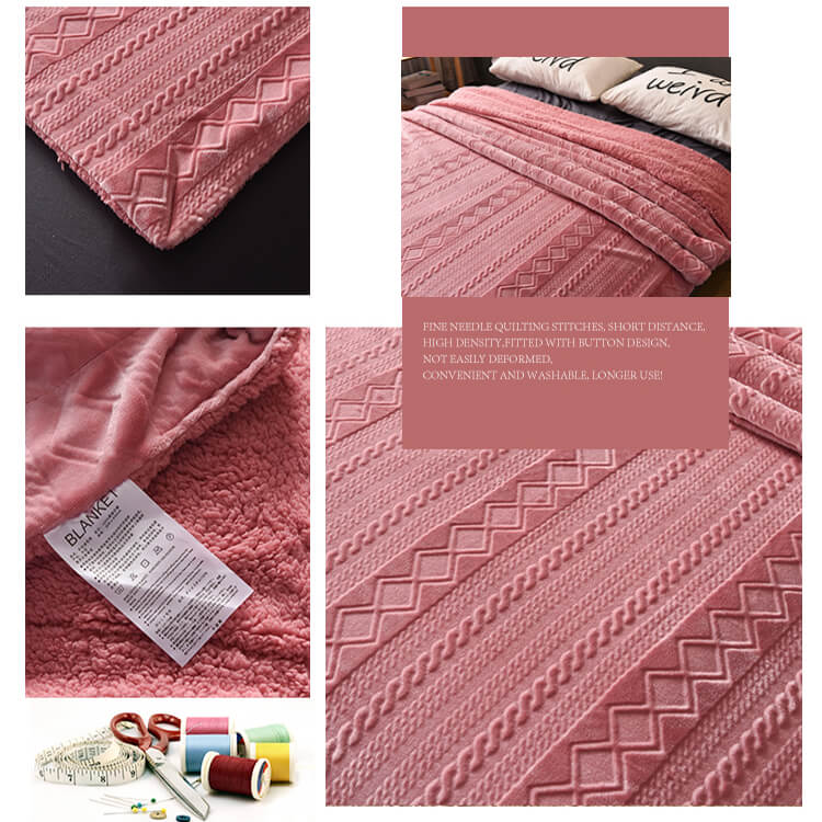 Couverture polaire sherpa douce et moelleuse, format double/queen