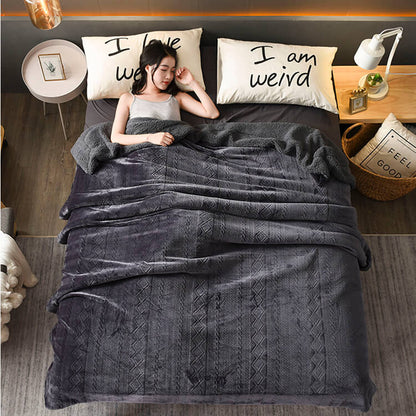 Couverture polaire sherpa douce et moelleuse, format double/queen