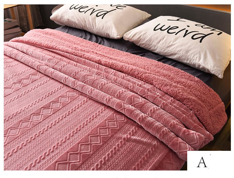 Couverture polaire sherpa douce et moelleuse, format double/queen