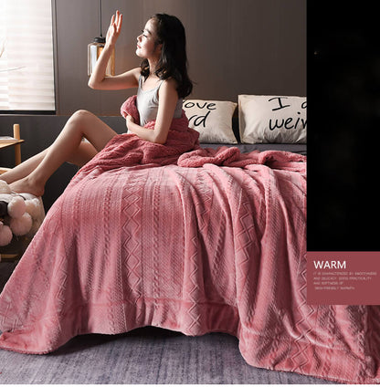 Couverture polaire sherpa douce et moelleuse, format double/queen