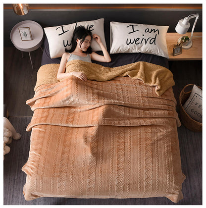 Couverture polaire sherpa douce et moelleuse, format double/queen