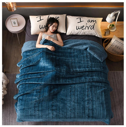 Couverture polaire sherpa douce et moelleuse, format double/queen