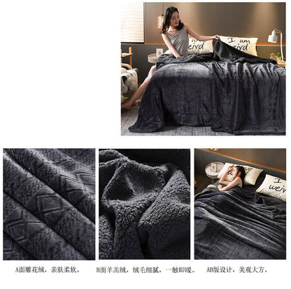 Couverture polaire sherpa douce et moelleuse, format double/queen