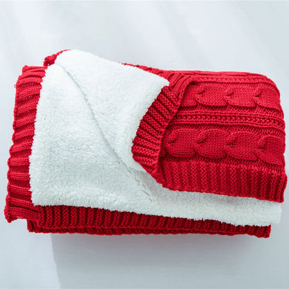 Couverture en laine sherpa à grosse maille douce pour une décoration intérieure confortable