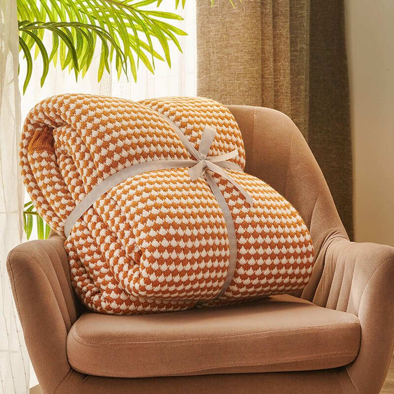 Couverture en laine sherpa à grosse maille douce pour une décoration intérieure confortable