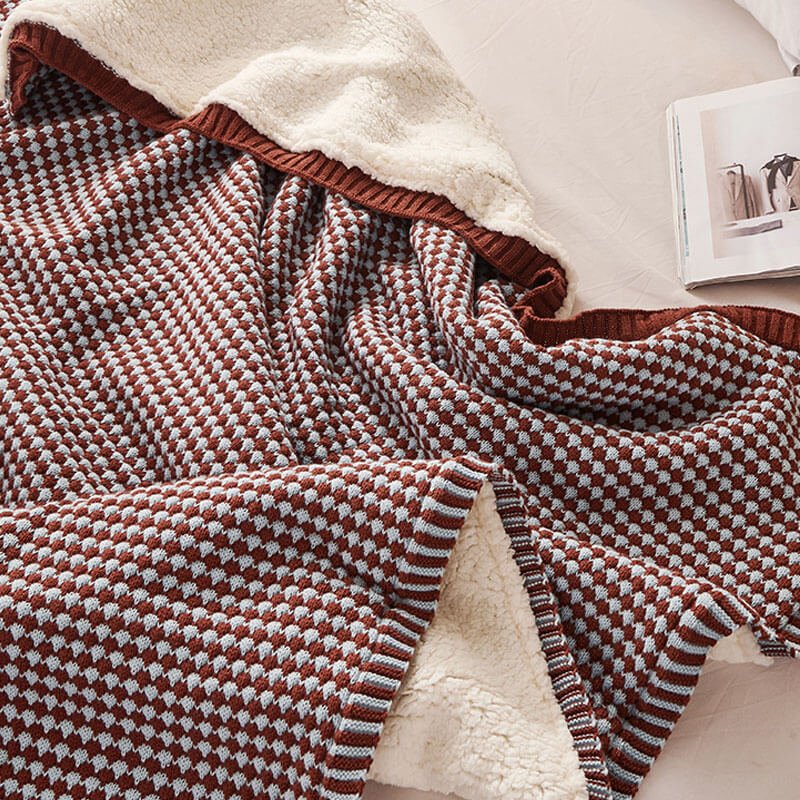Couverture en laine sherpa à grosse maille douce pour une décoration intérieure confortable