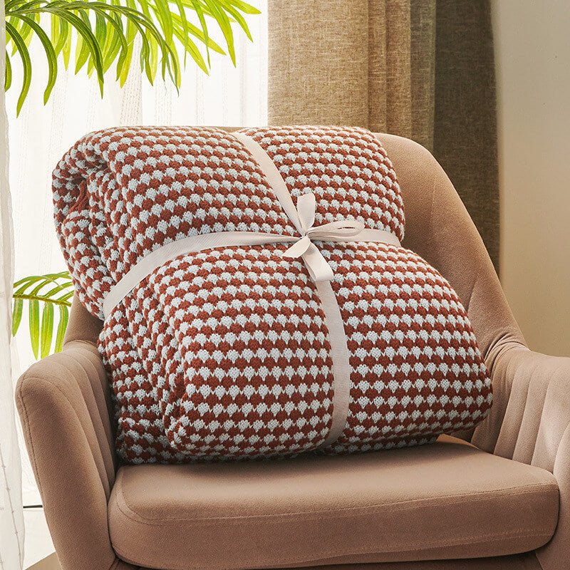 Couverture en laine sherpa à grosse maille douce pour une décoration intérieure confortable