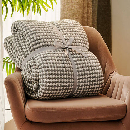 Couverture en laine sherpa à grosse maille douce pour une décoration intérieure confortable