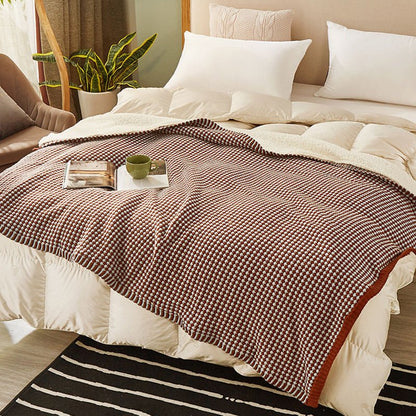 Couverture en laine sherpa à grosse maille douce pour une décoration intérieure confortable