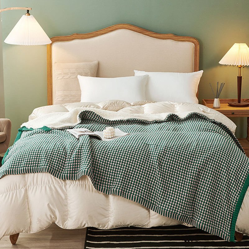 Couverture en laine sherpa à grosse maille douce pour une décoration intérieure confortable