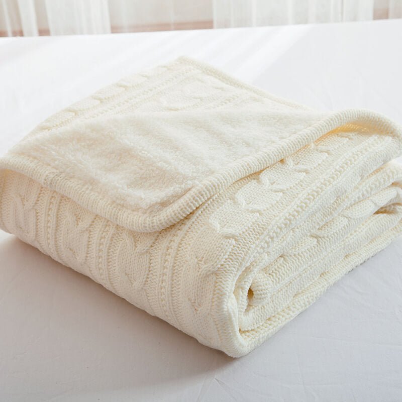 Couverture en laine sherpa à grosse maille douce pour une décoration intérieure confortable